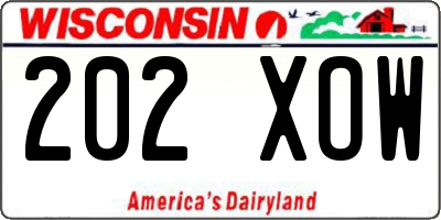 WI license plate 202XOW