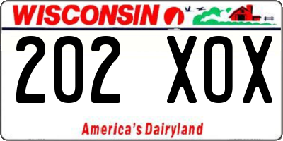 WI license plate 202XOX