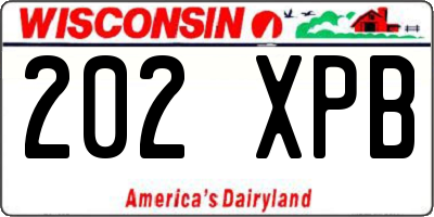 WI license plate 202XPB