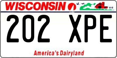 WI license plate 202XPE