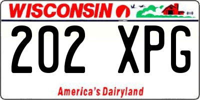 WI license plate 202XPG