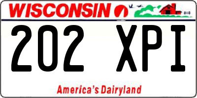 WI license plate 202XPI