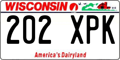 WI license plate 202XPK