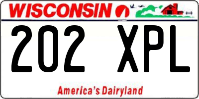 WI license plate 202XPL