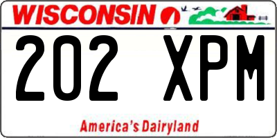 WI license plate 202XPM