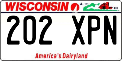 WI license plate 202XPN