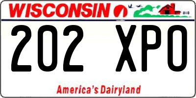 WI license plate 202XPO