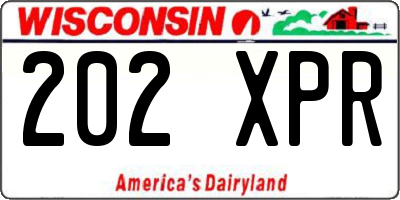 WI license plate 202XPR