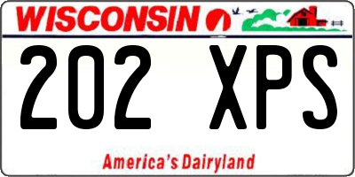 WI license plate 202XPS