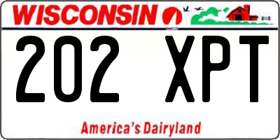 WI license plate 202XPT