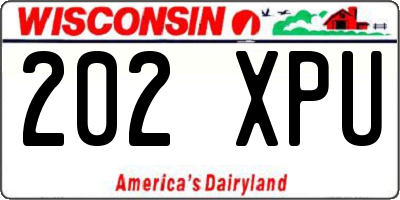 WI license plate 202XPU