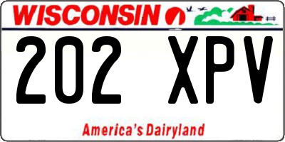 WI license plate 202XPV