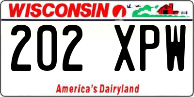 WI license plate 202XPW