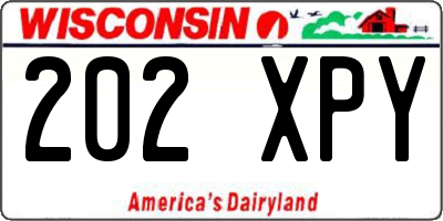 WI license plate 202XPY