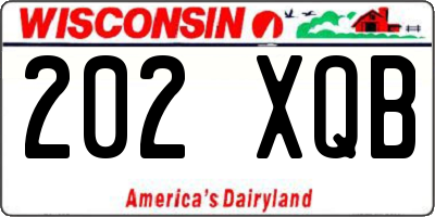 WI license plate 202XQB