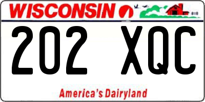WI license plate 202XQC
