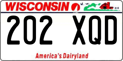 WI license plate 202XQD