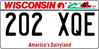 WI license plate 202XQE