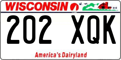WI license plate 202XQK