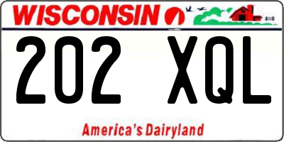 WI license plate 202XQL
