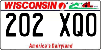 WI license plate 202XQO