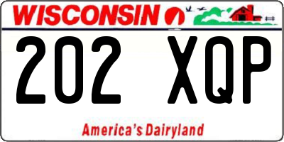 WI license plate 202XQP