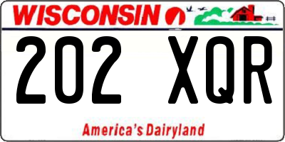 WI license plate 202XQR