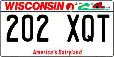 WI license plate 202XQT