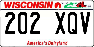 WI license plate 202XQV