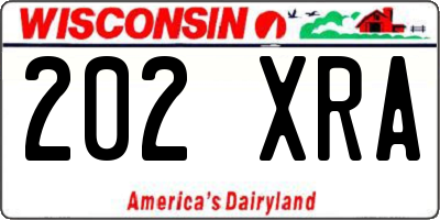 WI license plate 202XRA