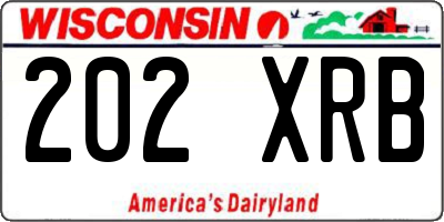 WI license plate 202XRB