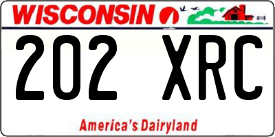 WI license plate 202XRC