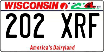WI license plate 202XRF