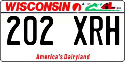 WI license plate 202XRH
