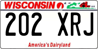 WI license plate 202XRJ