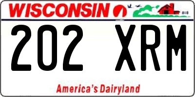 WI license plate 202XRM
