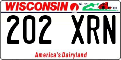 WI license plate 202XRN