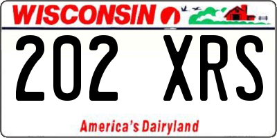 WI license plate 202XRS