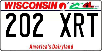 WI license plate 202XRT