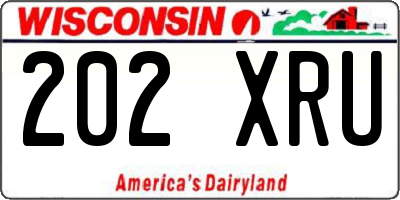 WI license plate 202XRU