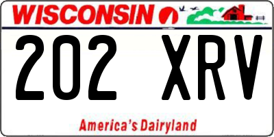 WI license plate 202XRV