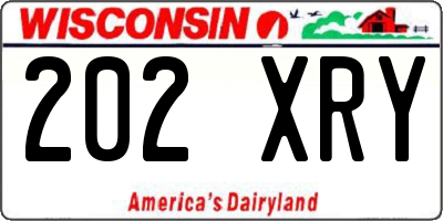 WI license plate 202XRY