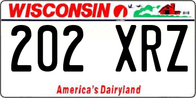 WI license plate 202XRZ
