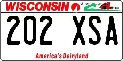 WI license plate 202XSA