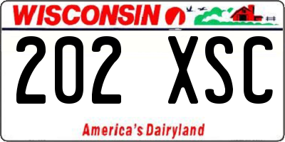 WI license plate 202XSC