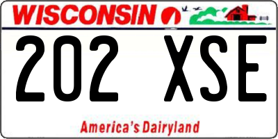 WI license plate 202XSE
