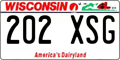WI license plate 202XSG