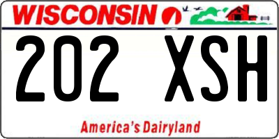 WI license plate 202XSH