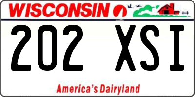 WI license plate 202XSI