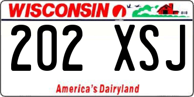 WI license plate 202XSJ